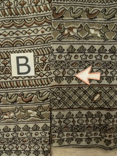 画像13: M0516G  男性用襦袢 男性用着物  ウール  深い 山吹, 更紗 【中古】 【USED】 【リサイクル】 ★☆☆☆☆ (13)