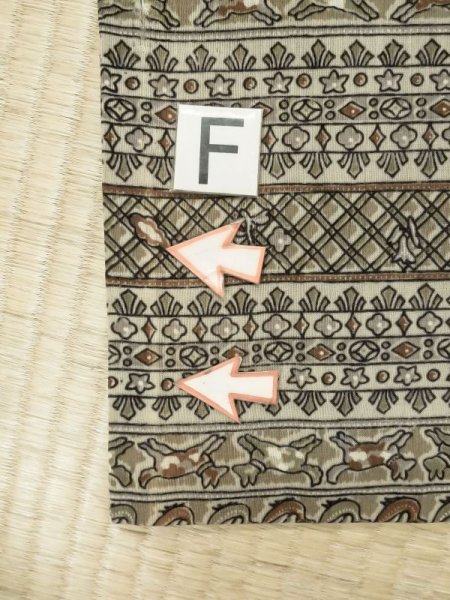 画像17: M0516G  男性用襦袢 男性用着物  ウール  深い 山吹, 更紗 【中古】 【USED】 【リサイクル】 ★☆☆☆☆ (17)