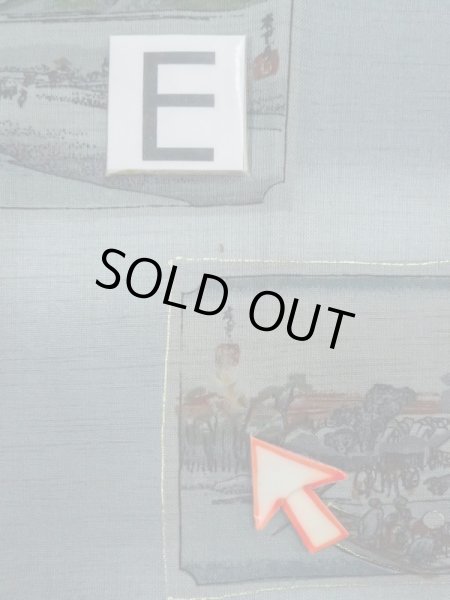 画像19: M0516R  男性用襦袢 男性用着物  ウール  青み 灰色, 橘 【中古】 【USED】 【リサイクル】 ★☆☆☆☆ (19)