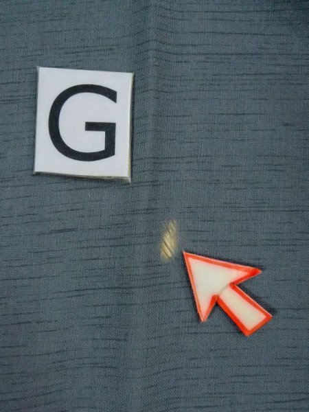 画像21: M0516R  男性用襦袢 男性用着物  ウール  青み 灰色, 橘 【中古】 【USED】 【リサイクル】 ★☆☆☆☆ (21)