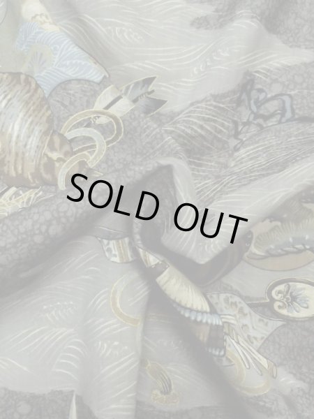 画像11: M0516U  男性用襦袢 男性用着物 兜、貝、矢柄 ウール   灰色, 松/松葉 【中古】 【USED】 【リサイクル】 ★★☆☆☆ (11)