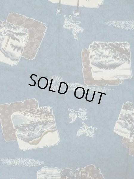 画像3: M0516W  男性用襦袢 男性用着物  ウール   紺, 松/松葉 【中古】 【USED】 【リサイクル】 ★★☆☆☆ (3)