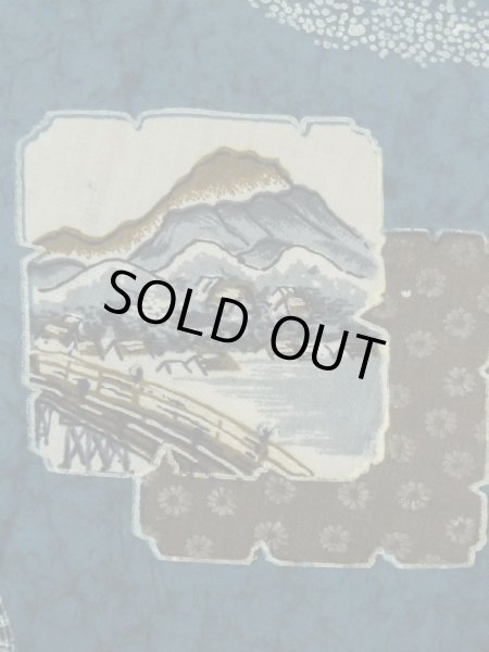 画像7: M0516W  男性用襦袢 男性用着物  ウール   紺, 松/松葉 【中古】 【USED】 【リサイクル】 ★★☆☆☆ (7)