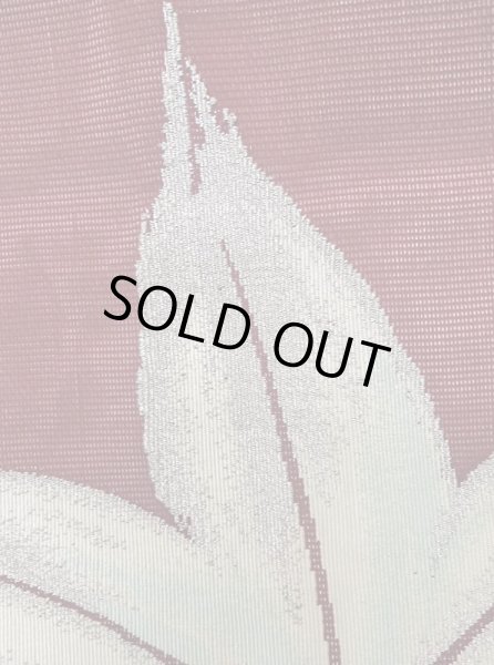 画像4: M0523A 名古屋帯 女性用着物 シルク（正絹）   えんじ もみじ 【中古】 【USED】 【リサイクル】 ★★★★☆ (4)