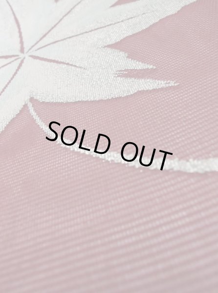 画像6: M0523A 名古屋帯 女性用着物 シルク（正絹）   えんじ もみじ 【中古】 【USED】 【リサイクル】 ★★★★☆ (6)