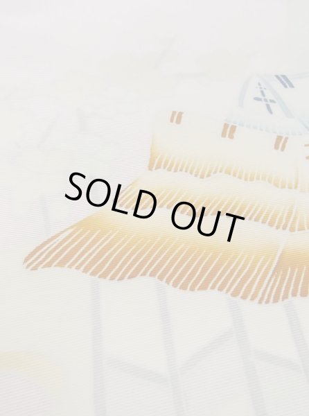 画像7: M0523C 名古屋帯 女性用着物 シルク（正絹）  淡い 桃色 菊 【中古】 【USED】 【リサイクル】 ★★★☆☆ (7)