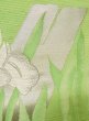 画像6: M0523E 名古屋帯 女性用着物 シルク（正絹）  鮮やか 黄緑色 あやめ 【中古】 【USED】 【リサイクル】 ★★★☆☆ (6)