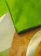 画像10: M0523J 名古屋帯 女性用着物 シルク（正絹）  鮮やか 黄緑色 山 【中古】 【USED】 【リサイクル】 ★★★☆☆ (10)