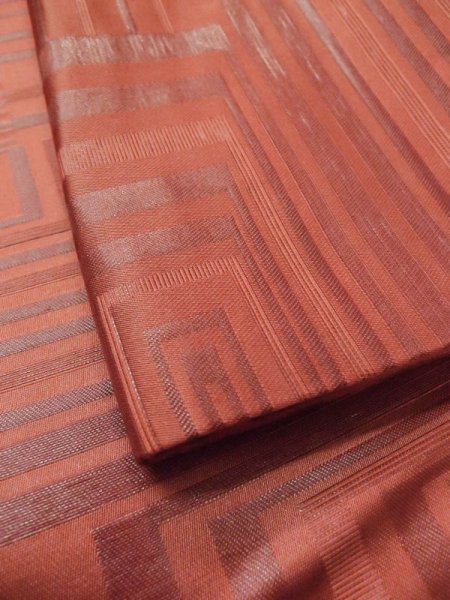 画像10: M0523Q 名古屋帯 女性用着物 シルク(正絹)   橙色 四角 【中古】 【USED】 【リサイクル】 ★★★☆☆ (10)