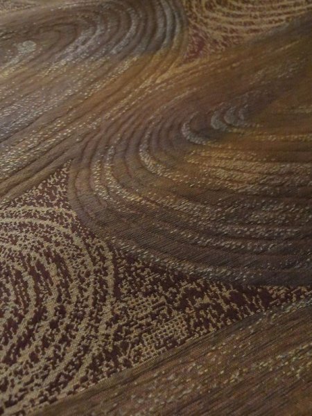 画像5: M0523X 名古屋帯 女性用着物 シルク(正絹)  深い 茶色 流水 【中古】 【USED】 【リサイクル】 ★★☆☆☆ (5)