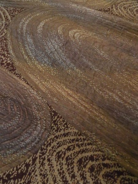 画像6: M0523X 名古屋帯 女性用着物 シルク(正絹)  深い 茶色 流水 【中古】 【USED】 【リサイクル】 ★★☆☆☆ (6)