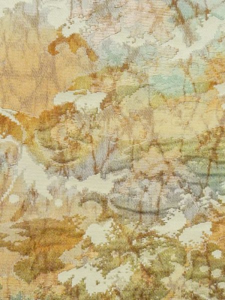 画像3: M0523Z 名古屋帯 女性用着物 シルク(正絹) 淡い 薄い 緑色 ぼかし 【中古】 【USED】 【リサイクル】 ★★☆☆☆ (3)