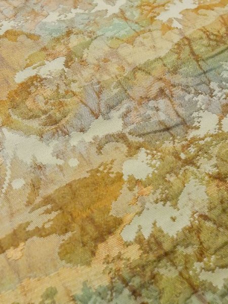 画像4: M0523Z 名古屋帯 女性用着物 シルク(正絹) 淡い 薄い 緑色 ぼかし 【中古】 【USED】 【リサイクル】 ★★☆☆☆ (4)