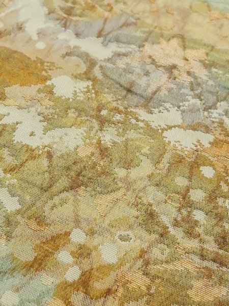 画像5: M0523Z 名古屋帯 女性用着物 シルク(正絹) 淡い 薄い 緑色 ぼかし 【中古】 【USED】 【リサイクル】 ★★☆☆☆ (5)