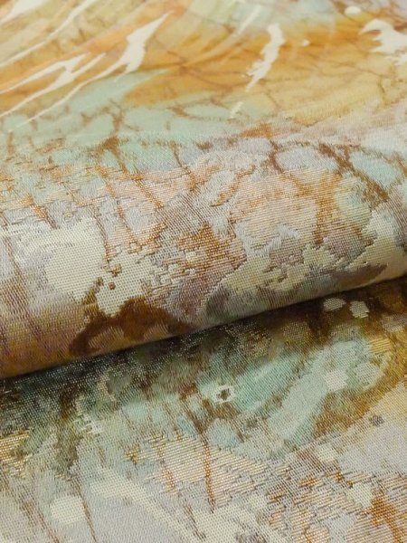 画像6: M0523Z 名古屋帯 女性用着物 シルク(正絹) 淡い 薄い 緑色 ぼかし 【中古】 【USED】 【リサイクル】 ★★☆☆☆ (6)