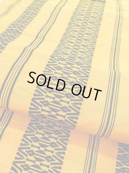 画像7: M0524B 名古屋帯 女性用着物 シルク（正絹）   黄色 縞 【中古】 【USED】 【リサイクル】 ★★★☆☆ (7)