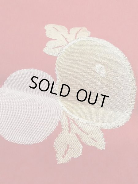 画像8: M0525B 名古屋帯 女性用着物 化繊   赤色 花 【中古】 【USED】 【リサイクル】 ★★☆☆☆ (8)