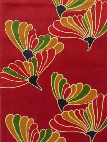 画像3: M0525D 名古屋帯 女性用着物 シルク(正絹)   えんじ 花 【中古】 【USED】 【リサイクル】 ★★☆☆☆ (3)