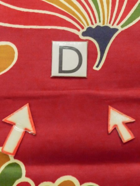 画像10: M0525D 名古屋帯 女性用着物 シルク(正絹)   えんじ 花 【中古】 【USED】 【リサイクル】 ★★☆☆☆ (10)