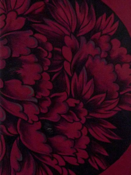 画像4: M0525J 名古屋帯 女性用着物 シルク(正絹)  深い 桃色 ぼたん 【中古】 【USED】 【リサイクル】 ★★☆☆☆ (4)