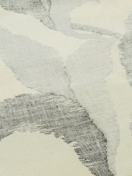 画像6: M0525M 名古屋帯 女性用着物 綿   オフ ホワイト 唐草 【中古】 【USED】 【リサイクル】 ★★☆☆☆ (6)