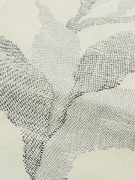 画像7: M0525M 名古屋帯 女性用着物 綿   オフ ホワイト 唐草 【中古】 【USED】 【リサイクル】 ★★☆☆☆ (7)