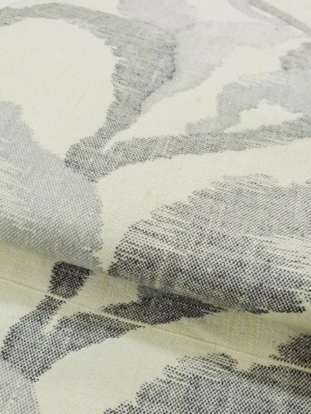 画像8: M0525M 名古屋帯 女性用着物 綿   オフ ホワイト 唐草 【中古】 【USED】 【リサイクル】 ★★☆☆☆ (8)