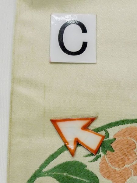 画像14: M0525O 名古屋帯 女性用着物 シルク(正絹)   アイボリー ぼたん 【中古】 【USED】 【リサイクル】 ★★☆☆☆ (14)