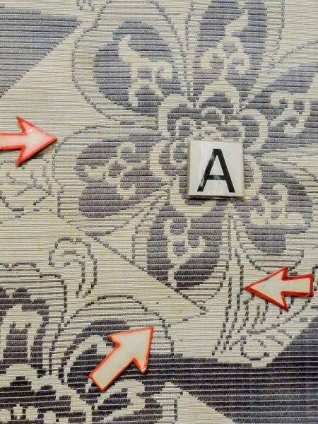 画像9: M0525P 名古屋帯 女性用着物 化繊 淡い 灰色がかった 青 ぼたん 【中古】 【USED】 【リサイクル】 ★★☆☆☆ (9)