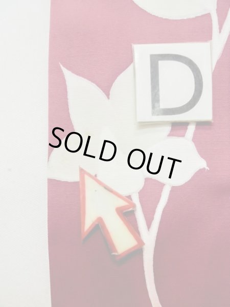 画像15: M0525Q 名古屋帯 女性用着物 シルク（正絹）  赤み 紫色 花 【中古】 【USED】 【リサイクル】 ★★☆☆☆ (15)