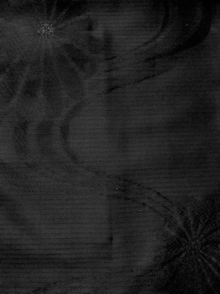 画像4: M0525T 名古屋帯 女性用着物 シルク(正絹)   黒 菊 【中古】 【USED】 【リサイクル】 ★★★☆☆ (4)