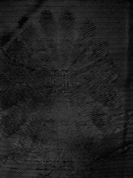 画像6: M0525T 名古屋帯 女性用着物 シルク(正絹)   黒 菊 【中古】 【USED】 【リサイクル】 ★★★☆☆ (6)