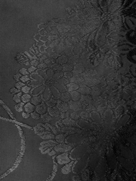 画像5: M0525U 名古屋帯 女性用着物 シルク(正絹)   黒 葉 【中古】 【USED】 【リサイクル】 ★★☆☆☆ (5)