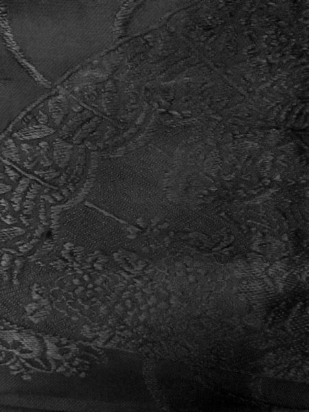 画像7: M0525U 名古屋帯 女性用着物 シルク(正絹)   黒 葉 【中古】 【USED】 【リサイクル】 ★★☆☆☆ (7)