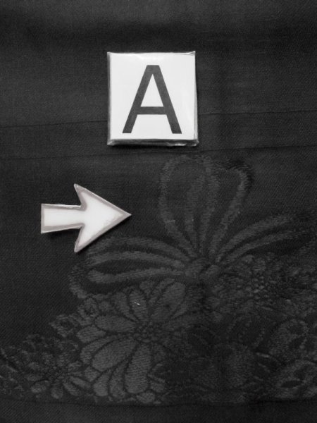 画像12: M0525U 名古屋帯 女性用着物 シルク(正絹)   黒 葉 【中古】 【USED】 【リサイクル】 ★★☆☆☆ (12)