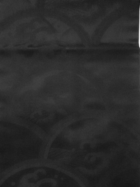 画像3: M0525V 名古屋帯 女性用着物 シルク(正絹)   黒 波 【中古】 【USED】 【リサイクル】 ★★★☆☆ (3)