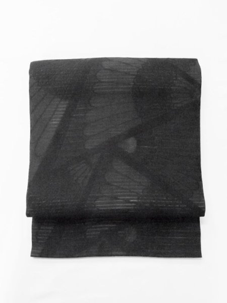 画像2: M0525W 名古屋帯 女性用着物 シルク(正絹)   黒 菊 【中古】 【USED】 【リサイクル】 ★★★★☆ (2)