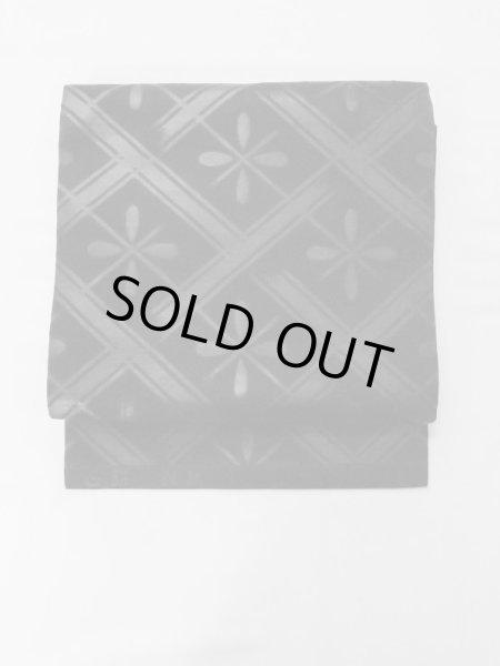 画像2: M0525X 名古屋帯 女性用着物 シルク（正絹）   黒 花菱 【中古】 【USED】 【リサイクル】 ★★☆☆☆ (2)