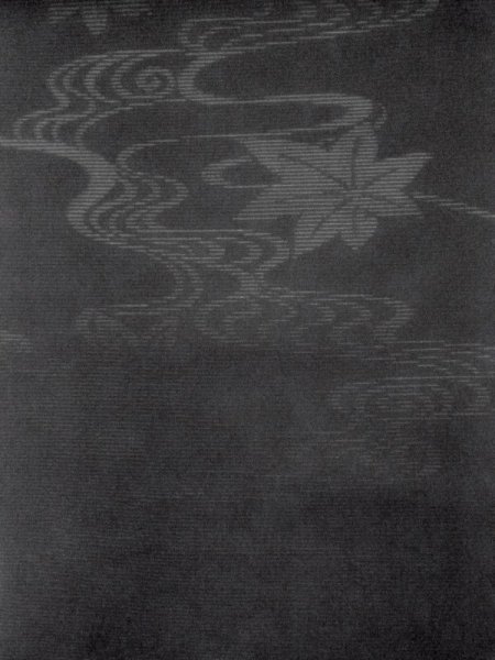 画像3: M0525Z 名古屋帯 女性用着物 シルク(正絹)   黒 もみじ 【中古】 【USED】 【リサイクル】 ★★★★☆ (3)