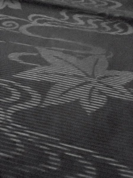 画像9: M0525Z 名古屋帯 女性用着物 シルク(正絹)   黒 もみじ 【中古】 【USED】 【リサイクル】 ★★★★☆ (9)