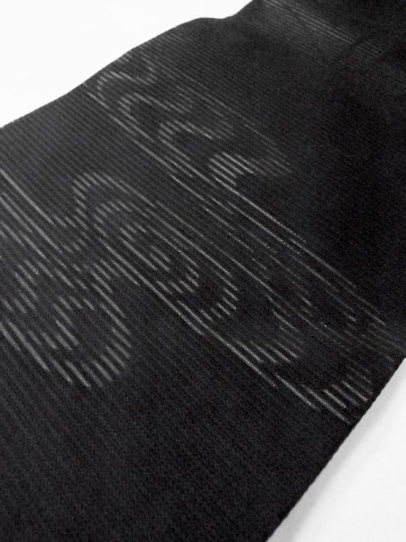 画像11: M0525Z 名古屋帯 女性用着物 シルク(正絹)   黒 もみじ 【中古】 【USED】 【リサイクル】 ★★★★☆ (11)