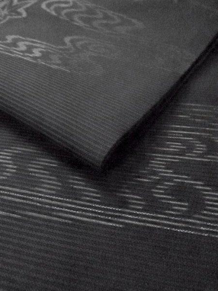 画像12: M0525Z 名古屋帯 女性用着物 シルク(正絹)   黒 もみじ 【中古】 【USED】 【リサイクル】 ★★★★☆ (12)