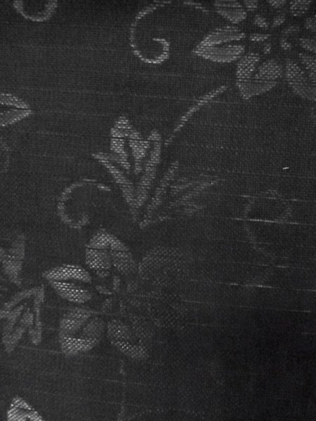 画像8: M0526A 名古屋帯 女性用着物 シルク(正絹)   黒 花 【中古】 【USED】 【リサイクル】 ★★★☆☆ (8)