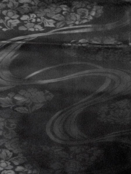 画像3: M0526D 名古屋帯 女性用着物 シルク(正絹)   黒 花 【中古】 【USED】 【リサイクル】 ★★★☆☆ (3)