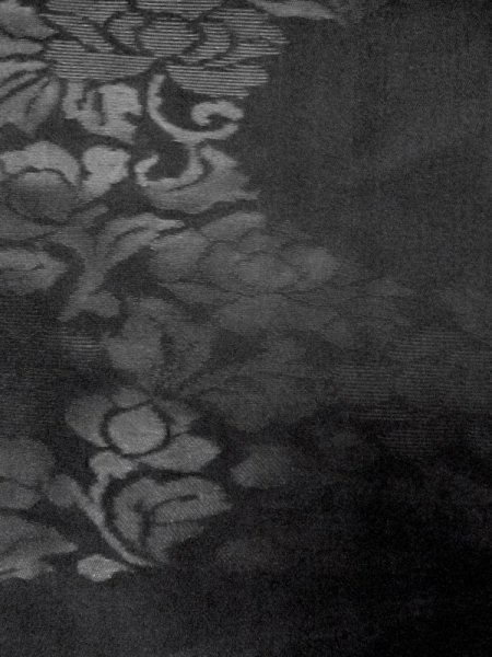 画像6: M0526D 名古屋帯 女性用着物 シルク(正絹)   黒 花 【中古】 【USED】 【リサイクル】 ★★★☆☆ (6)
