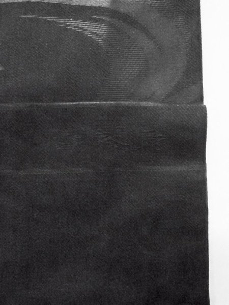 画像13: M0526D 名古屋帯 女性用着物 シルク(正絹)   黒 花 【中古】 【USED】 【リサイクル】 ★★★☆☆ (13)