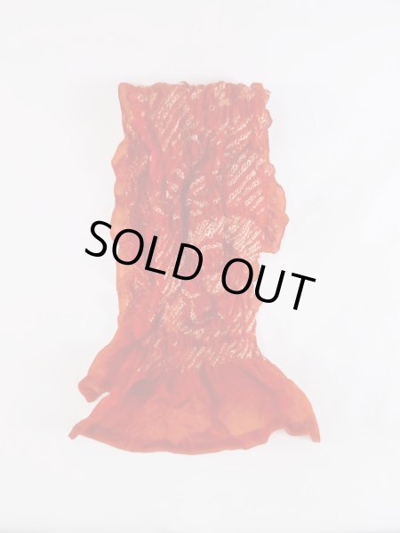 画像1: M0608XB 帯揚げ 女性用着物 シルク（正絹）   赤色 抽象的模様 【中古】 【USED】 【リサイクル】 ★★★☆☆ (1)