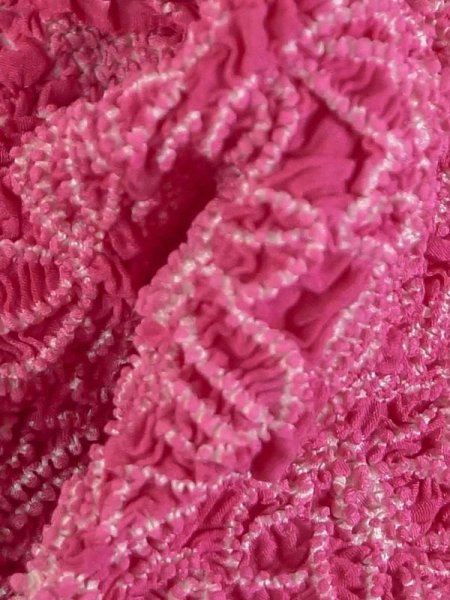 画像5: M0610XA 帯揚げ 女性用着物 シルク(正絹) 深い 鮮やか 桃色 梅 【中古】 【USED】 【リサイクル】 ★★★★☆ (5)