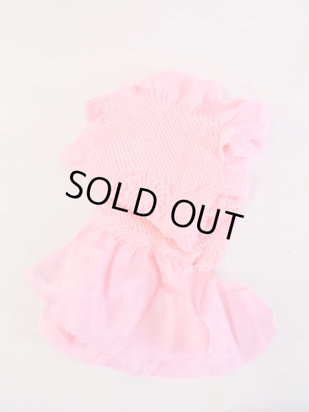 画像1: M0610XI 帯揚げ 女性用着物 シルク（正絹）  鮮やか 桃色 菊 【中古】 【USED】 【リサイクル】 ★★★★☆ (1)