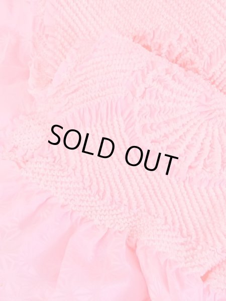 画像3: M0610XI 帯揚げ 女性用着物 シルク（正絹）  鮮やか 桃色 菊 【中古】 【USED】 【リサイクル】 ★★★★☆ (3)